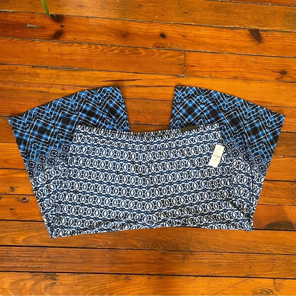 Catherines Any Wear Flowy Ombré Tie Dye Geometric Capri Cropped Pants Size 1X NW